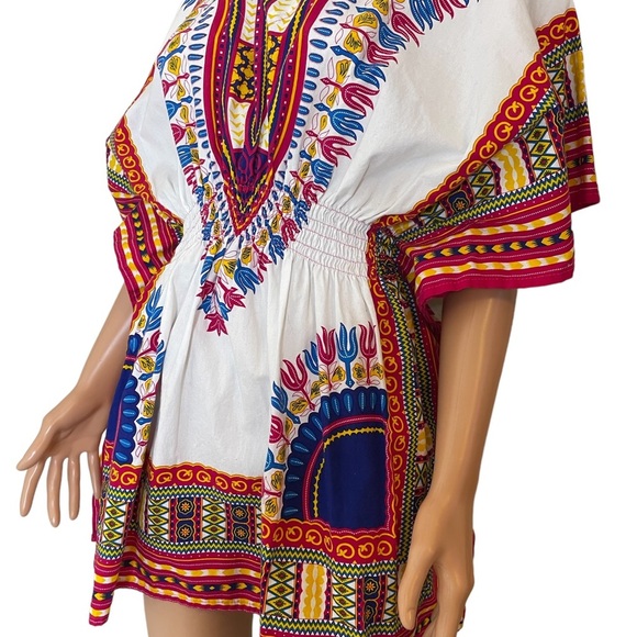 NF brand African Dashiki Kaftan like new 100% Cotton multi-colored elastic waist - Picture 4 of 11
